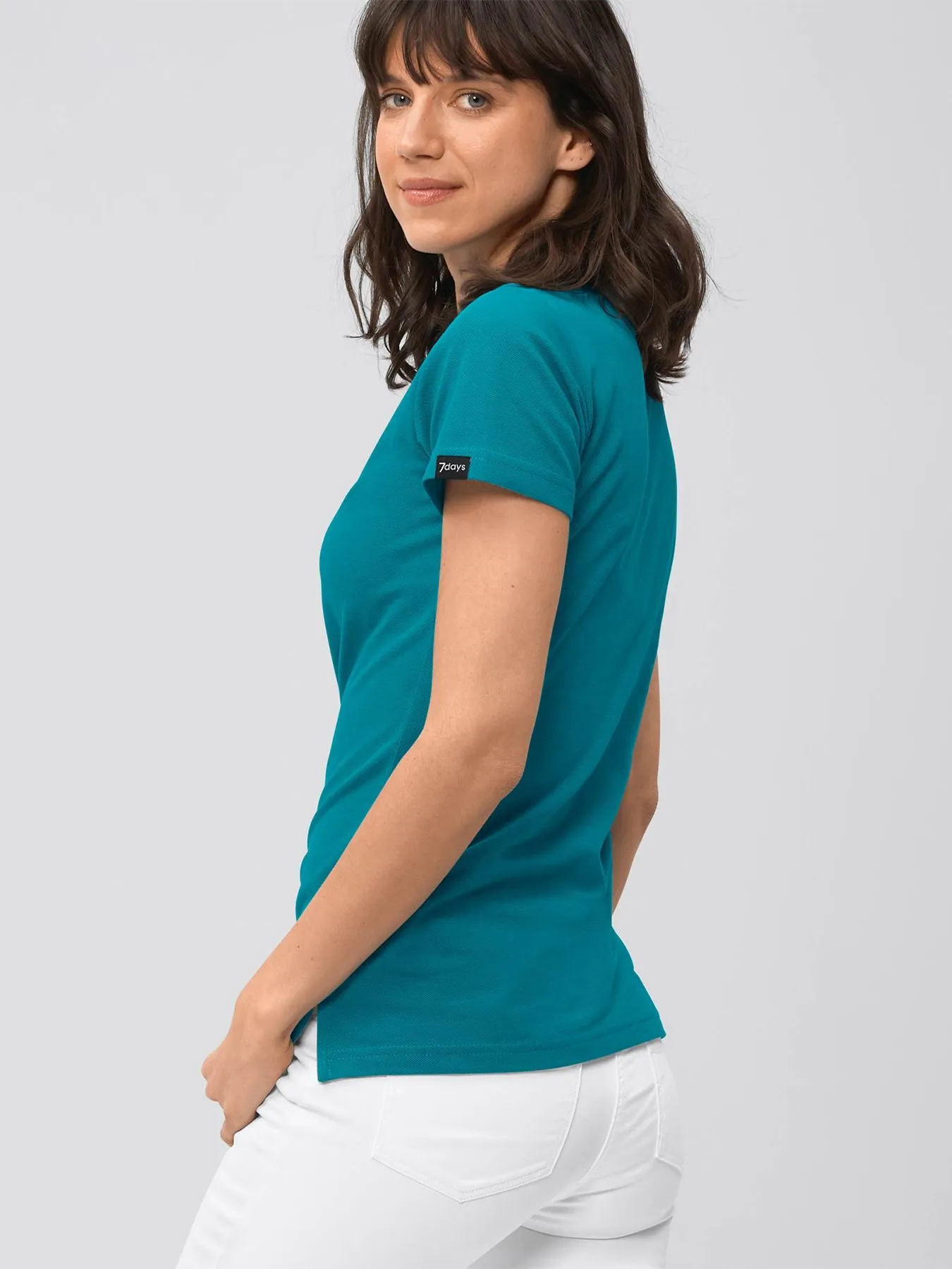 Polo femme en maille piquée 