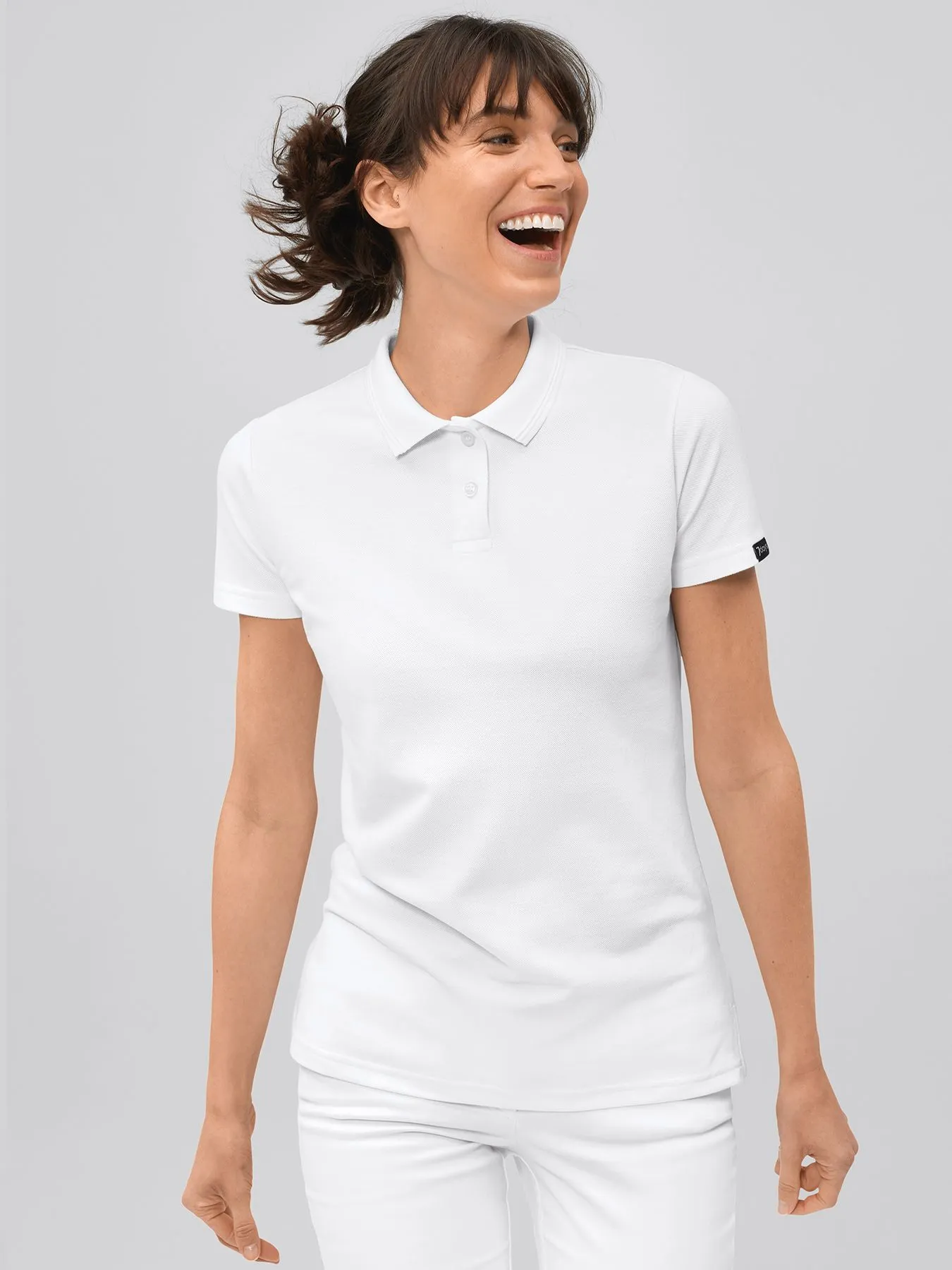 Polo femme en maille piquée 