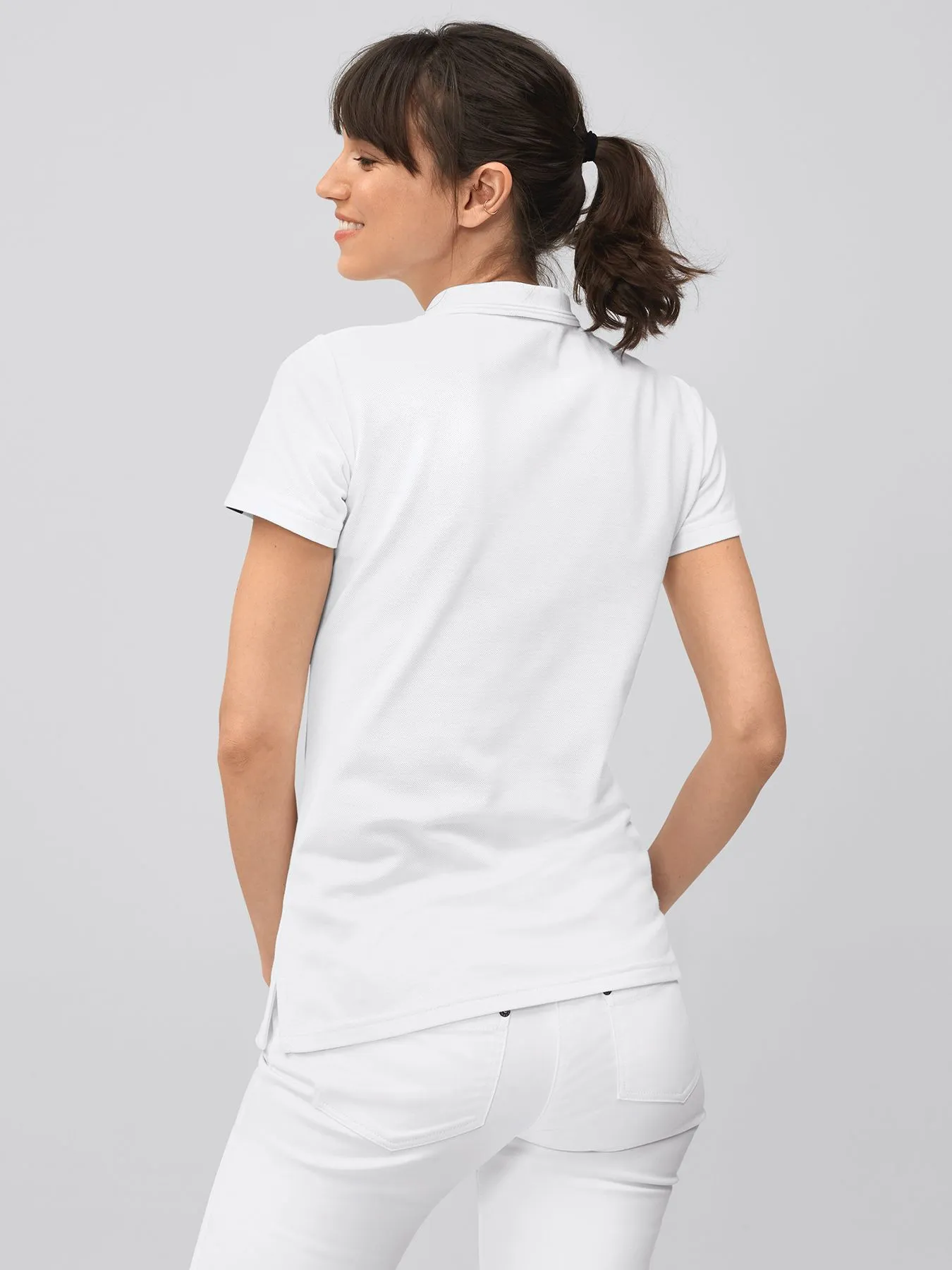 Polo femme en maille piquée 